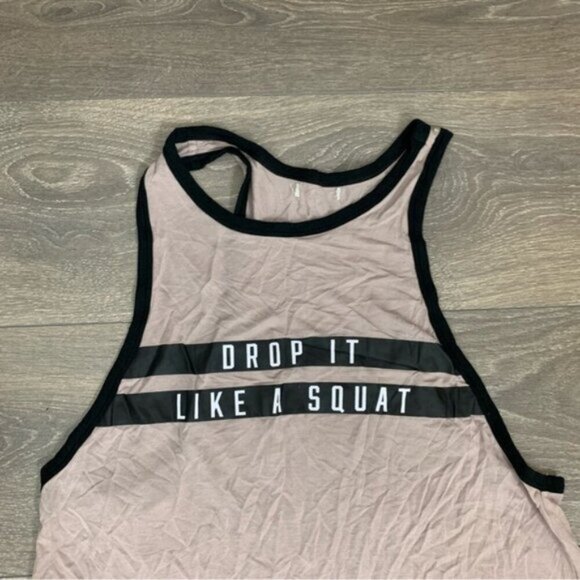 PINK Victoria's Secret Drop It Like A Squat Graphic Tank Top Gray - Picture 3 of 9